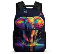 TPISLI Kawaii Elephant Print Bookbag for Boys Girls Primary School Animal Backpack School Years 2-5 Boys Girls, Lightweight Adjustable Straps Birthday Gift