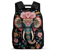 TPISLI Kawaii Elephant Print Rucksack for Students Ages 6-10 Animal Bookbag for Students School Years 1-4, Sturdy Handle Adjustable Straps Back to School Gift