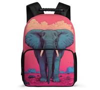 TPISLI Kawaii Elephant Rucksack for Kids Primary School Animal Elephant Bookbag Primary Age 6-11 Students, Adjustable Straps Sturdy Handle Back to School Gift