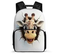 TPISLI Kawaii Giraffe School Bag Junior School for Students Primary Age 6-11 3D Animal Rucksack Students, Adjustable Straps Sturdy Handle Daily Essentials