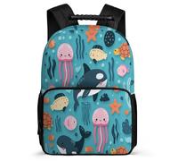 TPISLI Kawaii Jellyfish Backpack for Children 8-12 Years Marine Life Daypack for Girls Boys Junior School, Soft Felt Details Sturdy Handle Back to School Gift