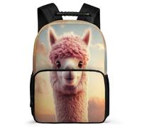 TPISLI Kawaii Llama Bookbag for Boys Age 5-10 Animal Alpaca Rucksack for Kids and Teens School Years 1-4, Soft Felt Details 1680D Fabric Daily Essentials