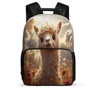 TPISLI Kawaii Llama Bookbag Year 2-5 for Kids and Teens School Years 2-5 Animal Alpaca School Bag Boys Girls, Sturdy Handle 1680D Fabric Daily Essentials
