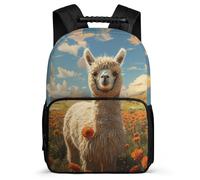 TPISLI Kawaii Llama Rucksack for Kids Primary School Animal Alpaca Bookbag Primary Age 6-11 Students, Adjustable Straps Sturdy Handle Back to School Gift