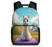 TPISLI Kawaii Llama School Backpack for Kids and Teens Primary Classes Animal Alpaca Daypack 6-11 Years Girls, 1680D Fabric Soft Felt Details Travel Daily Use