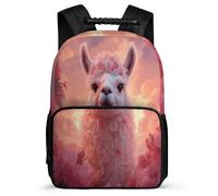 TPISLI Kawaii Llama School Bag for Girls School Years 2-5 Animal Alpaca Backpack for Kids and Teens Primary Classes, Padded Back Durable Daily Essentials