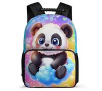 TPISLI Kawaii Panda Motif School Bag Junior School for Students Primary Age 6-11 Animal Pattern Rucksack Students, Adjustable Straps Sturdy Handle Daily Essentials