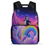 TPISLI Kawaii Penguin Daypack Primary Classes for Kids and Teens Ages 6-10 Animal Print Rucksack Boys Girls, Lightweight Sturdy Handle Back to School Gift