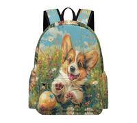 TPISLI Kawaii Welsh Corgi School Bag for Boys Girls Year 5-9 Backpack Animal Puppy Rucksack for Study Days, Modern Outdoor Rucksack for Daily Lessons and Weekend Travel