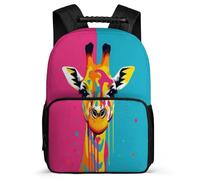 TPISLI Kid School Backpack Giraffe, Children's Bookbag Animal Theme Students Schoolbag Elementary Toddler Rucksack Knapsack for Boys Girls Teen