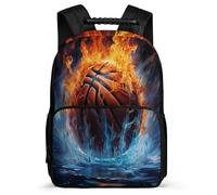 TPISLI Kid School Backpack Ice And Fire Basketball, Children's Bookbag Basketball Students Schoolbag Elementary Toddler Rucksack Knapsack for Boys Girls Teen