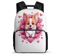 TPISLI Kid School Bag Corgi Backpack Girl Elementary/Middle School Student Daypack Boy Rucksack Dog Print Book Bag Travel Lightweight for Teenage