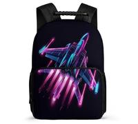 TPISLI Kids and Teens Aeroplane Print - Rucksack for School Fighter Backpack School Years 2-5 Year 3-6, Adjustable Straps Sturdy Handle Travel Daily Use