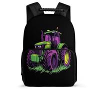 TPISLI Kids and Teens Agricultural Tractor Bookbag Ages 6-10 Car Print Backpack for Students Junior School, Adjustable Straps Sturdy Handle Back to School Gift