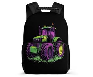TPISLI Kids and Teens Agricultural Tractor Bookbag Ages 6-10 Car Print Backpack for Students Junior School, Adjustable Straps Sturdy Handle Back to School Gift
