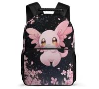 TPISLI Kids and Teens Axolotl Bookbag Ages 6-10 Pink Salamander Backpack for Students Junior School, Adjustable Straps Sturdy Handle Back to School Gift