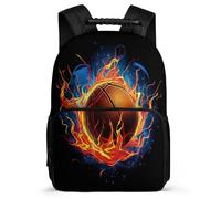 TPISLI Kids and Teens Basketball Daypack Primary Age 6-11 Basket-Ball Theme School Bag for Kids and Teens Year 2-5, Adjustable Straps Durable School Travel