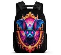 TPISLI Kids and Teens Bat Design Backpack 8-12 Years Gothic Theme Daypack for Kids and Teens Primary School, Side Pockets Soft Felt Details Daily Essentials