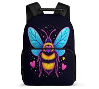 TPISLI Kids and Teens Bee Design Rucksack for School Heart Shape Daypack Primary Age 6-11 School Years 1-4, Durable Soft Felt Details Outdoor Day Trips