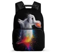 TPISLI Kids and Teens Bunny Motif School Backpack 6-11 Years Animal Rabbit Daypack for Boys Girls Primary School, Sturdy Handle Durable Travel Daily Use