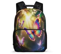TPISLI Kids and Teens Butterfly Rucksack Primary Age 6-11 Butterflies Daypack for Students Primary Classes, Padded Back 1680D Fabric Back to School Gift