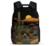 TPISLI Kids and Teens Cactus Pattern Backpack 7-11 Year Olds Plants Cacti Bookbag for Girls Primary School, Soft Felt Details Lightweight Daily Essentials