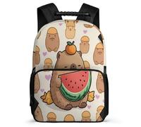 TPISLI Kids and Teens Capybara Rucksack Primary Age 6-11 Animal Capybara Daypack for Students Primary Classes, Padded Back 1680D Fabric Back to School Gift