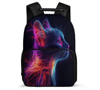 TPISLI Kids and Teens Cat Motif Rucksack for School Kitten School Bag Ages 6-10 Primary Classes, Adjustable Straps Side Pockets Daily Essentials