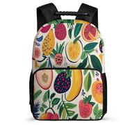 TPISLI Kids and Teens Colourful Fruits Rucksack Primary Age 6-11 Fruit Pattern Backpack for Boys School Years 1-4, Adjustable Straps Soft Felt Details Travel Daily Use