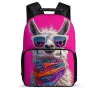 TPISLI Kids and Teens Cool Alpaca Design School Bag 7-11 Year Olds Animal Print Rucksack for Students Primary School, Adjustable Straps Lightweight Travel Daily Use