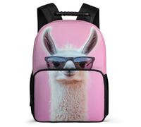 TPISLI Kids and Teens Cool Llama Design School Bag Ages 6-10 Animal Print Rucksack for Children School Years 1-4, Soft Felt Details 1680D Fabric Birthday Gift
