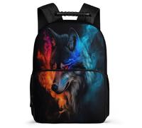 TPISLI Kids and Teens Cool Wolves School Bag 7-11 Year Olds Animal Wolf Rucksack for Students Primary School, Adjustable Straps Lightweight Travel Daily Use