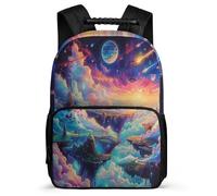 TPISLI Kids and Teens Cosmos Rucksack 8-12 Years Planet School Bag for Students Primary Classes, Sturdy Handle Soft Felt Details Travel Daily Use
