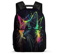 TPISLI Kids and Teens Cute Cat Motif Daypack for School Kitten Rucksack Ages 6-10 Junior School, Adjustable Straps Soft Felt Details Daily Essentials