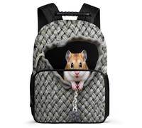 TPISLI Kids and Teens Cute Hamster Rucksack for School Funny Animal Backpack School Years 2-5 Year 3-6, Adjustable Straps Sturdy Handle Travel Daily Use