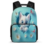 TPISLI Kids and Teens Cute Kitten Rucksack Year 3-6 Funny Cat Rucksack for Kids School Years 1-4, Adjustable Straps 1680D Fabric Back to School Gift