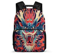 TPISLI Kids and Teens Dragon Rucksack 6-11 Years Dragon Japanese Style Backpack for Kids and Teens Primary School, Adjustable Straps Padded Back Travel Daily Use