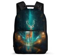 TPISLI Kids and Teens Elk School Bag 7-11 Year Olds Reindeer Theme Rucksack for Students Primary School, Adjustable Straps Lightweight Travel Daily Use