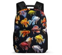 TPISLI Kids and Teens Fish School Backpack Primary Age 6-11 Cute Animal Backpack for Boys School Years 1-4, 1680D Fabric Soft Felt Details Travel Daily Use