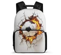 TPISLI Kids and Teens Football 3D Design Bookbag Ages 6-10 Soccer Lover Backpack for Students Junior School, Adjustable Straps Sturdy Handle Back to School Gift