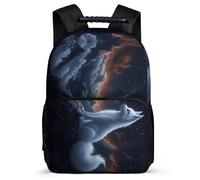 TPISLI Kids and Teens Fox Illustration Rucksack for School Animal Pattern School Bag Ages 6-10 Primary Classes, Adjustable Straps Side Pockets Daily Essentials