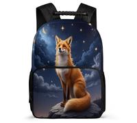 TPISLI Kids and Teens Fox Pattern Rucksack for School Animal Print Backpack School Years 2-5 Year 3-6, Adjustable Straps Sturdy Handle Travel Daily Use