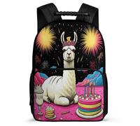TPISLI Kids and Teens Funny Alpaca School Backpack 7-11 Year Olds Animal Llama Backpack for Kids Year 2-5, Adjustable Straps Soft Felt Details School Travel