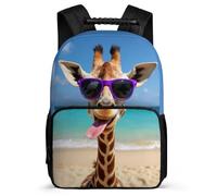 TPISLI Kids and Teens Funny Giraffe Daypack Primary Age 6-11 Animal School Bag for Kids and Teens Year 2-5, Adjustable Straps Durable School Travel