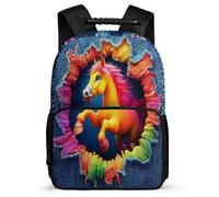 TPISLI Kids and Teens Horse Rucksack Primary Age 6-11 Animal Daypack for Students Primary Classes, Padded Back 1680D Fabric Back to School Gift