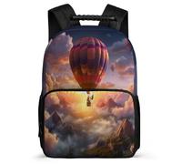 TPISLI Kids and Teens Hot-air Balloon Backpack 7-11 Year Olds Scenery Bookbag for Girls Primary School, Soft Felt Details Lightweight Daily Essentials