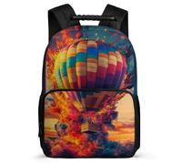 TPISLI Kids and Teens Hot Air Balloon Pattern Backpack for School Colourful Bookbag Primary Age 6-11 School Years 1-4, Sturdy Handle Padded Back Outdoor Day Trips