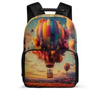 TPISLI Kids and Teens Hot Air Balloons Backpack Age 5-10 Landscapes Backpack for Kids and Teens Year 3-6, Adjustable Straps Sturdy Handle Outdoor Day Trips