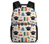 TPISLI Kids and Teens Irish Flag Rucksack 8-12 Years Graduation Theme School Bag for Students Primary Classes, Sturdy Handle Soft Felt Details Travel Daily Use