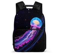 TPISLI Kids and Teens Jellyfish Pattern Daypack School Years 2-5 Ocean Creature Bookbag for Children Primary School, Adjustable Straps Side Pockets Birthday Gift